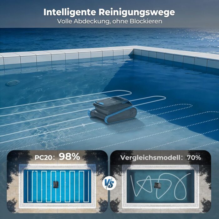 (2026 Neu) BOTLIFE PC20 Poolroboter, Akku Poolsauger Kabelloser, Poolroboter Boden und Wand Wasserlinie, APP-Steuerung, 18927 LPH, Intelligenten Navigation, Poolreiniger für Aufstellpool bis 170m²