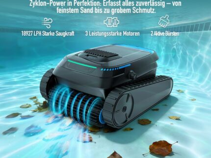 (2026 Neu) BOTLIFE PC10 Poolroboter, Poolsauger Akku Kabelloser, Poolroboter Boden und Wand, Wasserlinie, 18927 LPH, Intelligenten Navigation, Wandklettern, Poolreiniger für Pools bis 170㎡
