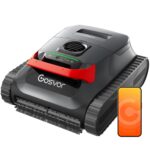 Gosvor (2026 Neu) Poolroboter Wand und Boden, Wasserlinie, Flachzone 4-in-1, Bis zu 200 Min. Laufzeit, Leichtgewicht 6,9 KG, 3μm Ultrafeiner Filter, Poolsuager Akku für Pools bis zu 200 m², Orange