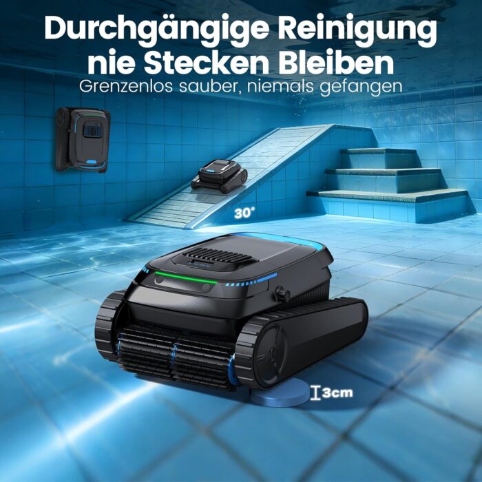 (2026 Upgrade) Poolroboter Boden und Wand, Wasserlinie, Poolsauger Akku Kabelloser, Intelligenter Navigation, 18927LPH Leistungsstarker, Poolreiniger für Pools bis zu 170㎡, PC10