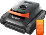 Gosvor (2026 Neu) Poolroboter Wand und Boden, Wasserlinie, Flachzone 4-in-1, Bis zu 200 Min. Laufzeit, Leichtgewicht 6,9 KG, 3μm Ultrafeiner Filter, Poolsuager Akku für Pools bis zu 200 m², Orange