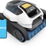 Spino E1 Poolroboter Akku Boden und Wand, 210 Min Kabellos Poolsauger, Max 21950 LPH, Poolreiniger mit 5 Reinigungsmodi, Auto Wasserlinien Parkfunktion, Weiß-Gelb