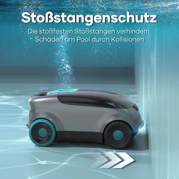 AIPER Kabelloser Poolroboter, Automatische Poolreiniger mit Fortschrittliche Partikelfiltration, 100-130 Minuten Akkulaufzeit, Auto-Park-Technologie, ideal für Oberirdische Pools bis zu 100㎡