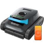 Gosvor (2026 Neu) Poolroboter Wand und Boden, Wasserlinie, Flachzone 4-in-1, Bis zu 200 Min. Laufzeit, Leichtgewicht 6,9 KG, 3μm Ultrafeiner Filter, Poolsuager Akku für Pools bis zu 200 m², Orange