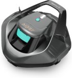 AIPER Poolroboter, Kabellos Poolsauger Akku, Bodensauger mit 90 Min Laufzeit, Automatisches Parken, Dual-Antriebsmotoren & LED-Anzeigen, Ideal für Flachem Boden Pool bis zu 80 m²