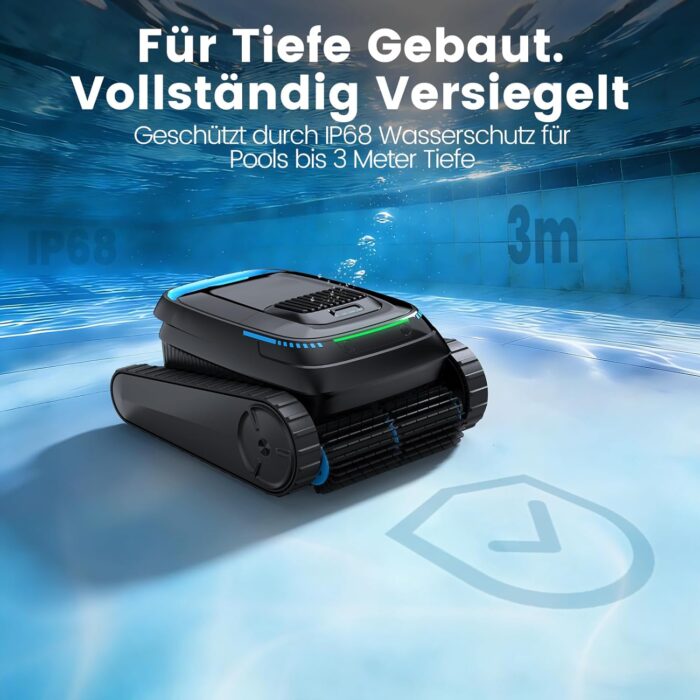 (2026 Upgrade) Poolroboter Boden und Wand, Wasserlinie, Poolsauger Akku Kabelloser, Intelligenter Navigation, 18927LPH Leistungsstarker, Poolreiniger für Pools bis zu 170㎡, PC10