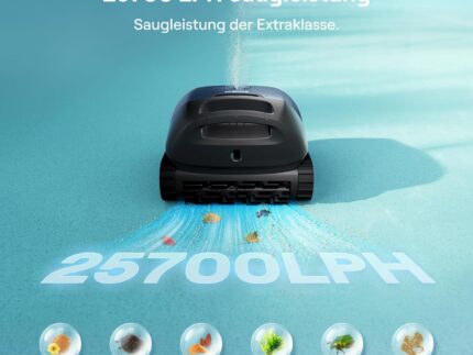 Beatbot (2026 Neu) Sora 10 Poolroboter Boden und Wand, Reinigt Wasserlinie & Plattformen, 25700 LPH Saugleistung, smartes Parken an der Waaaerlinie, 5L Filterkorb, bis zu 5 Std. Laufzeit, Tiefblau