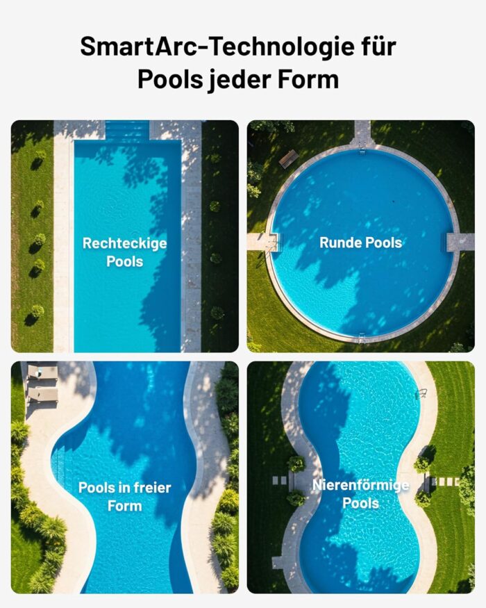 Spino E1 Poolroboter Akku Boden und Wand, 210 Min Kabellos Poolsauger, Max 21950 LPH, Poolreiniger mit 5 Reinigungsmodi, Auto Wasserlinien Parkfunktion, Weiß-Gelb