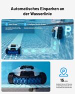 Spino E1 Poolroboter Akku Boden und Wand, 210 Min Kabellos Poolsauger, Max 21950 LPH, Poolreiniger mit 5 Reinigungsmodi, Auto Wasserlinien Parkfunktion, Weiß-Gelb