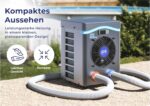Gre HPM20 – Mini-Wärmepumpe für Aufstellpools bis zu 20 m³, Heizsystem für Aufstellpools, Farbe Grau