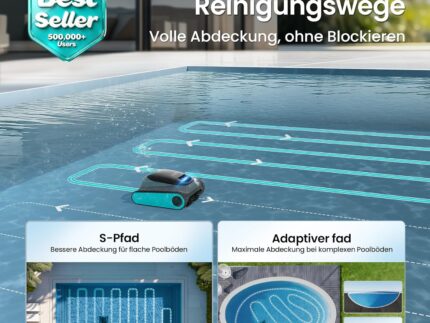 AIPER (2026 Upgrade) Scuba S1 Poolroboter Boden und Wand, Wasserlinienreinigung, Doppelfiltration, 240 Min Laufzeit, Intelligente Navigation, App-Steuerung & OTA-Updates für Einbau- und Aufstellpools