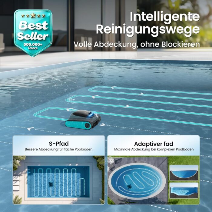 AIPER (2026 Upgrade) Scuba S1 Poolroboter Boden und Wand, Wasserlinienreinigung, Doppelfiltration, 240 Min Laufzeit, Intelligente Navigation, App-Steuerung & OTA-Updates für Einbau- und Aufstellpools