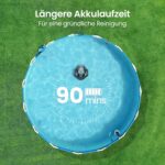 AIPER Poolroboter, Kabellos Poolsauger Akku, Bodensauger mit 90 Min Laufzeit, Automatisches Parken, Dual-Antriebsmotoren & LED-Anzeigen, Ideal für Flachem Boden Pool bis zu 80 m²